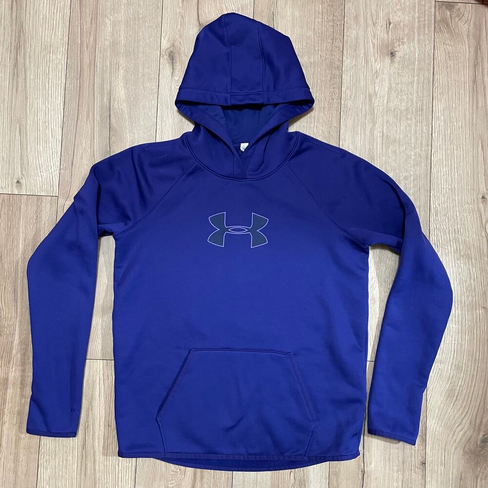 Under Armour Storm Cold Gear Hoodie Womens Medium Purple Pullover Logo